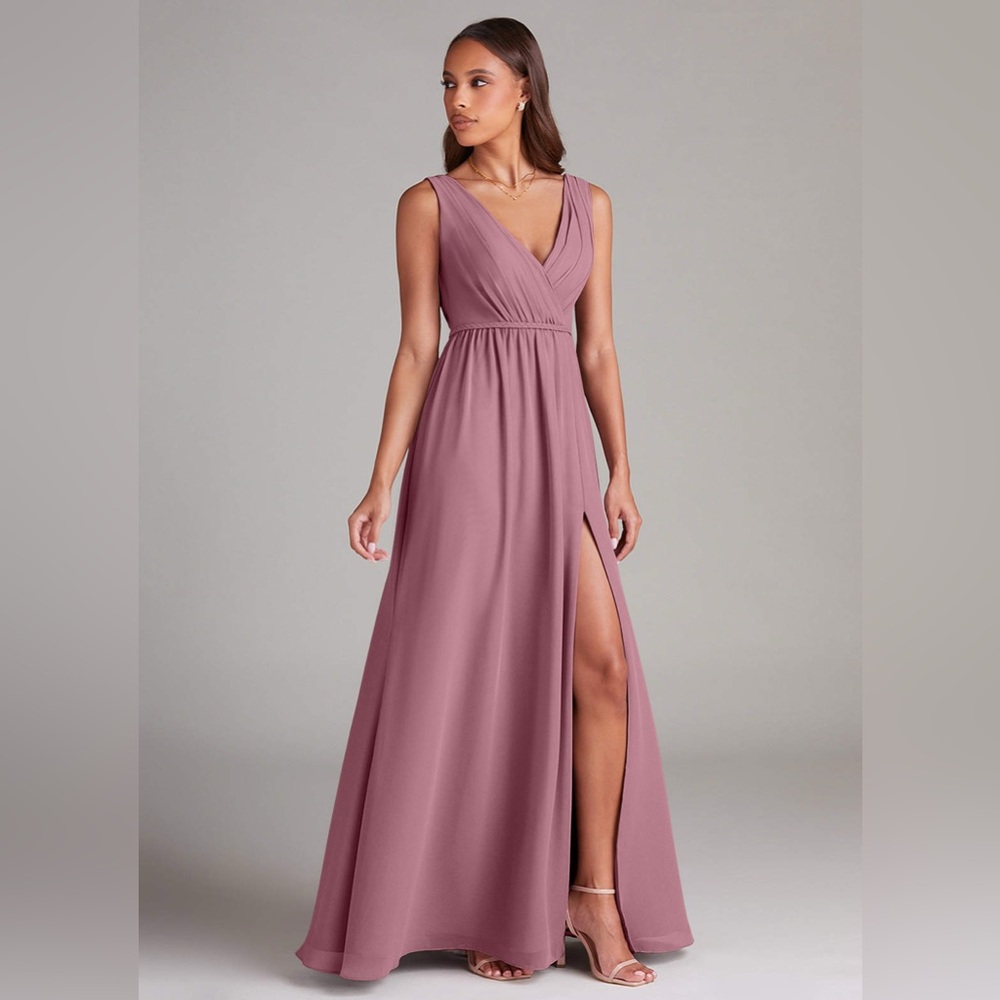 AZAZIE TANICIA Vintage Mauve A-Line Pleated Chiffon Dress size A24 new with tags